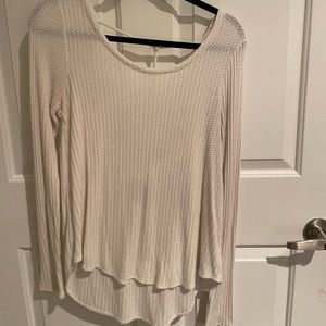 White backless knit sweater